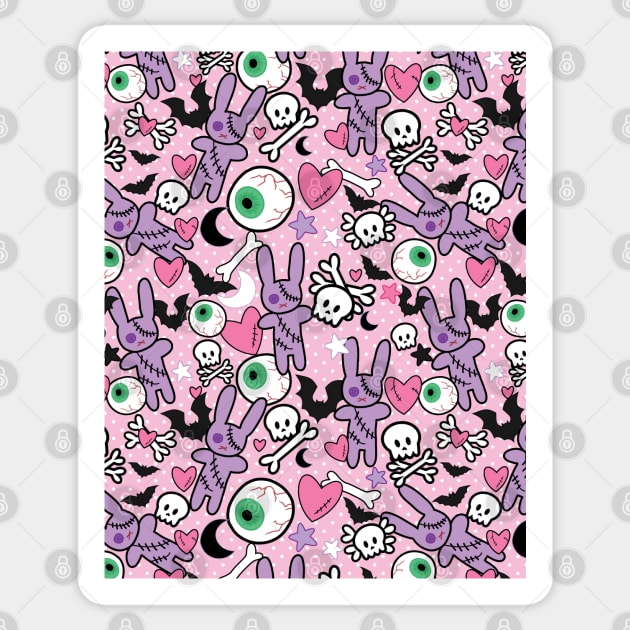 Pastel goth spooky bunny bats Edit Sticker by UniFox